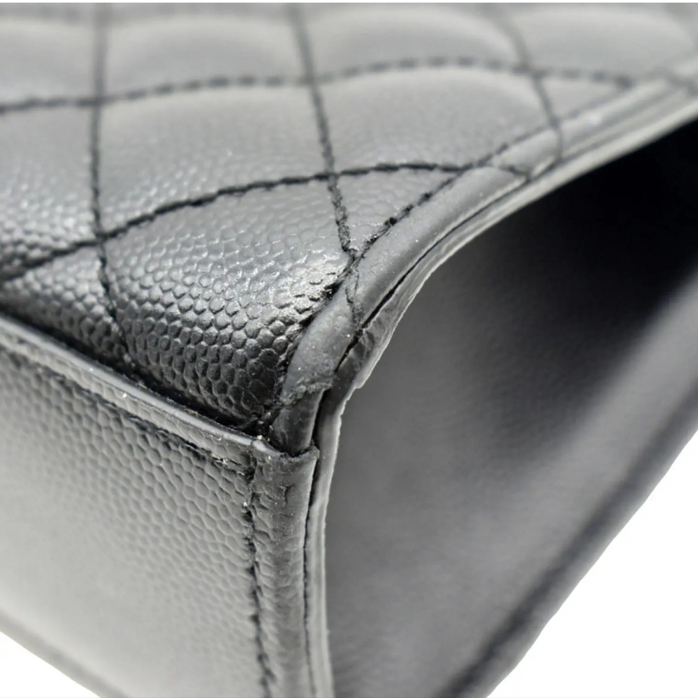 YVES SAINT LAURENT Large Envelope Leather Chain Shoulder Bag Black - Picture 8 of 15